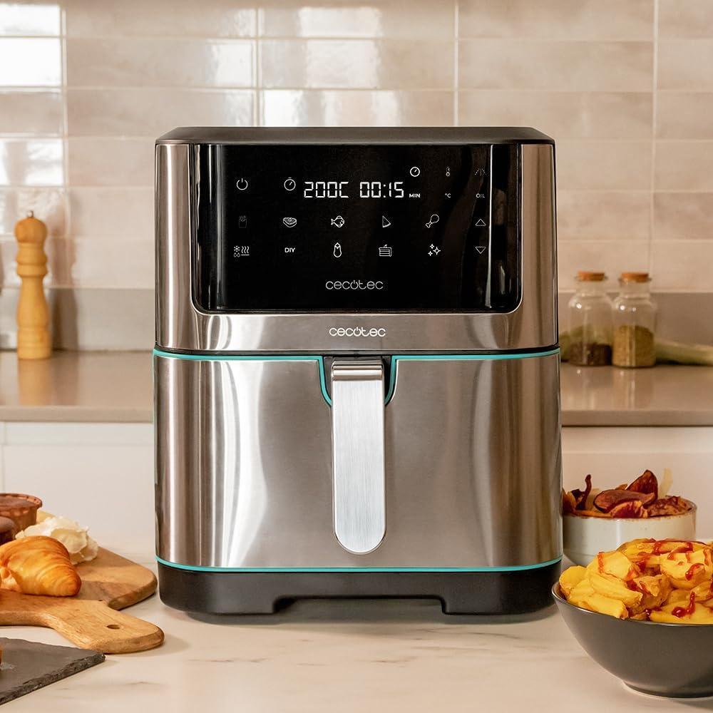 imageCecotec Friteuse sans Huile de 8 L Cecofry Supreme 8000 Air Fryer de 1800 W 10 Menus Technologie Perfect Cook Temprature Rglable 30C 200C Commande TactileAcier Inoxydable