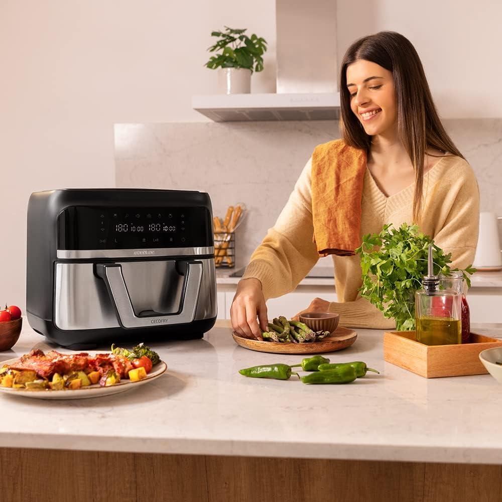 imageCecotec Friteuse sans Huile de 8 L Cecofry Supreme 8000 Air Fryer de 1800 W 10 Menus Technologie Perfect Cook Temprature Rglable 30C 200C Commande TactileAcier Inoxydable