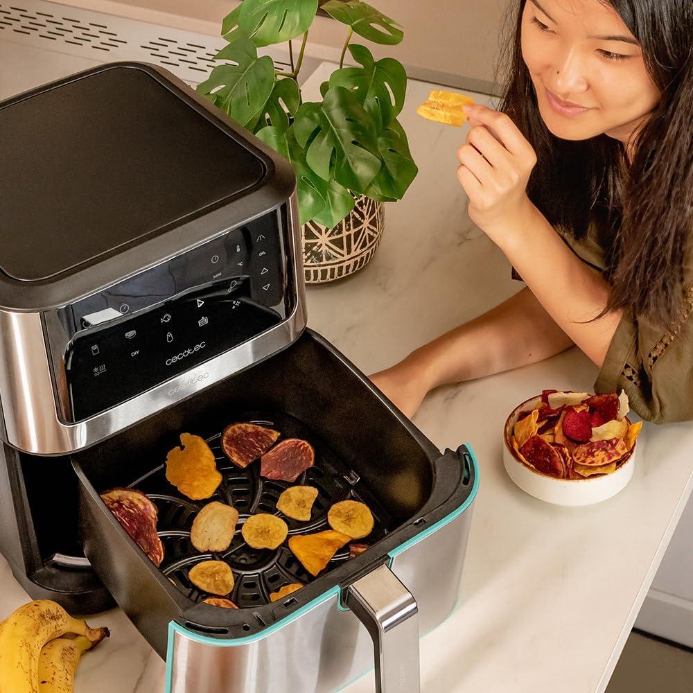 imageCecotec Friteuse sans Huile de 8 L Cecofry Supreme 8000 Air Fryer de 1800 W 10 Menus Technologie Perfect Cook Temprature Rglable 30C 200C Commande TactileAcier Inoxydable