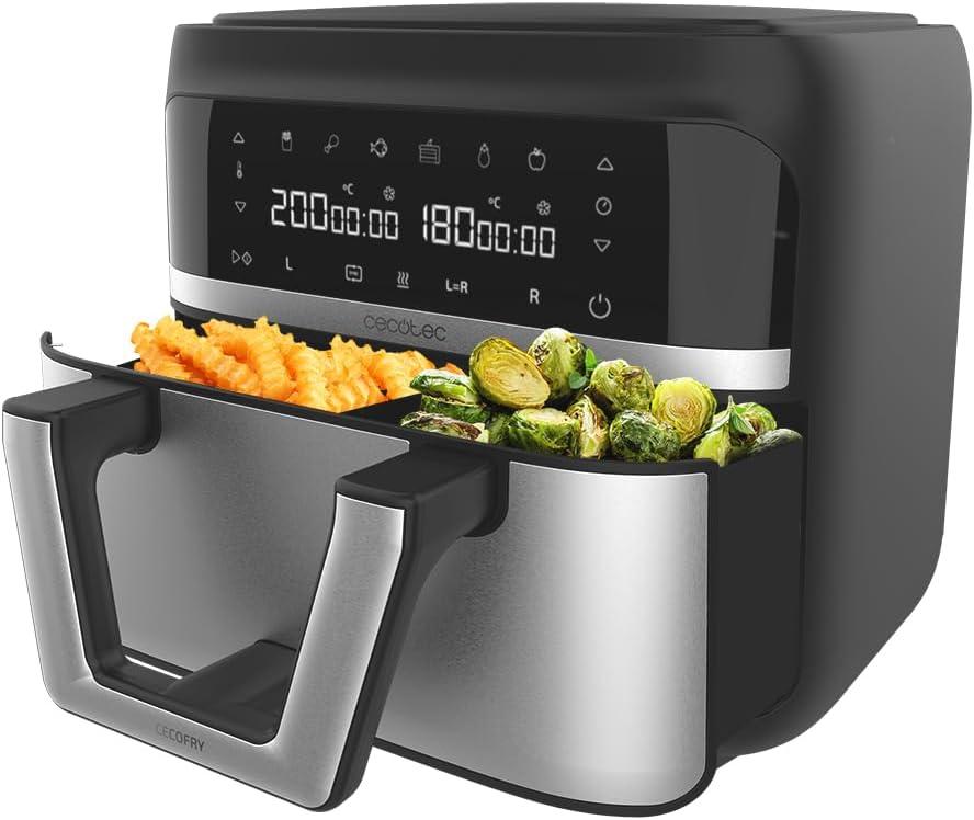 imageCecotec Friteuse sans Huile de 8 L Cecofry Supreme 8000 Air Fryer de 1800 W 10 Menus Technologie Perfect Cook Temprature Rglable 30C 200C Commande TactileAcier Inoxydable