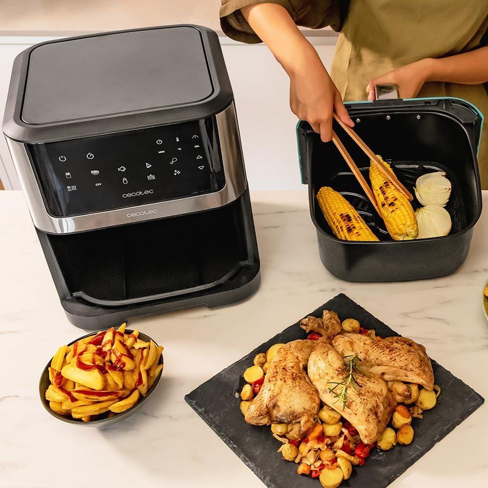 imageCecotec Friteuse sans Huile de 8 L Cecofry Supreme 8000 Air Fryer de 1800 W 10 Menus Technologie Perfect Cook Temprature Rglable 30C 200C Commande TactileAcier Inoxydable