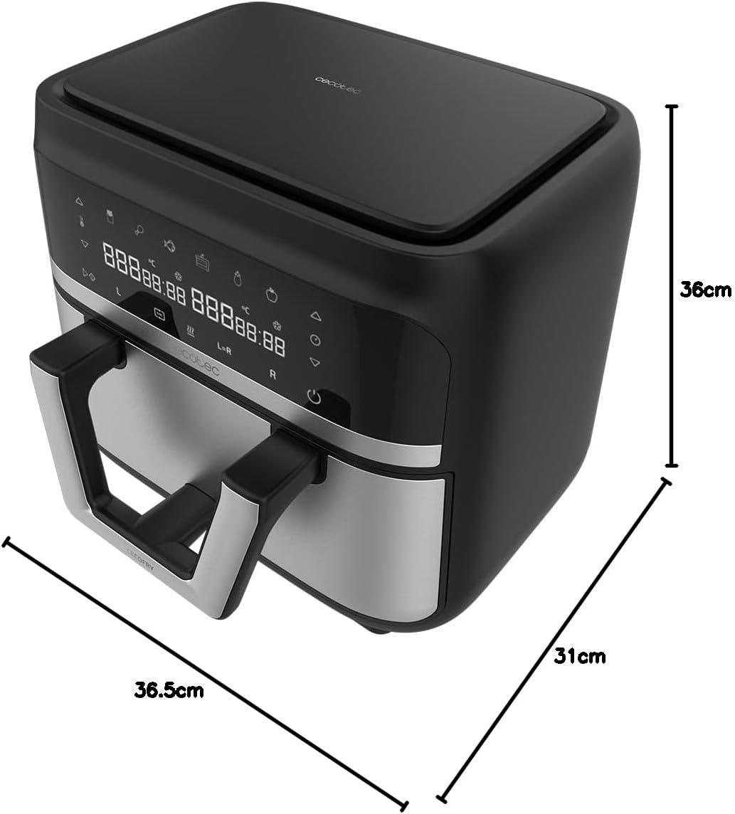 imageCecotec Friteuse sans Huile de 8 L Cecofry Supreme 8000 Air Fryer de 1800 W 10 Menus Technologie Perfect Cook Temprature Rglable 30C 200C Commande TactileAcier Inoxydable