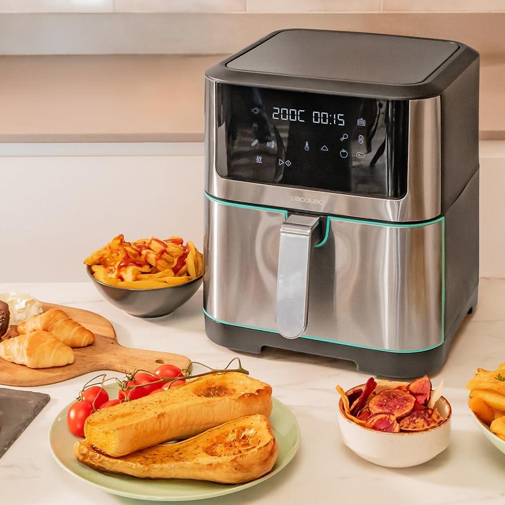 imageCecotec Friteuse sans Huile de 8 L Cecofry Supreme 8000 Air Fryer de 1800 W 10 Menus Technologie Perfect Cook Temprature Rglable 30C 200C Commande TactileAcier Inoxydable