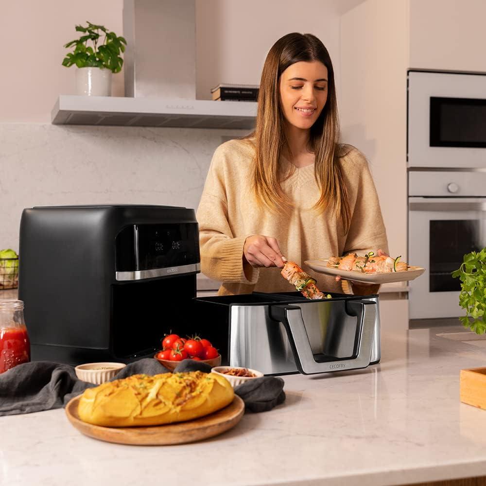 imageCecotec Friteuse sans Huile de 8 L Cecofry Supreme 8000 Air Fryer de 1800 W 10 Menus Technologie Perfect Cook Temprature Rglable 30C 200C Commande TactileAcier Inoxydable