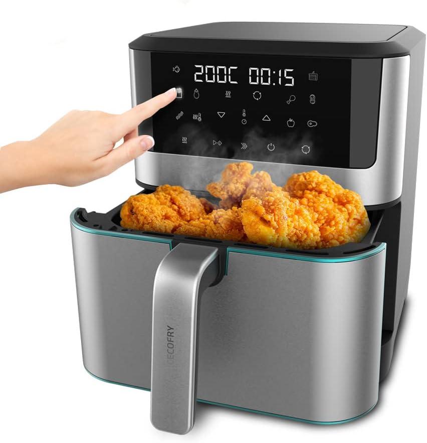 imageCecotec Friteuse sans Huile de 8 L Cecofry Supreme 8000 Air Fryer de 1800 W 10 Menus Technologie Perfect Cook Temprature Rglable 30C 200C Commande TactileAcier Inoxydable