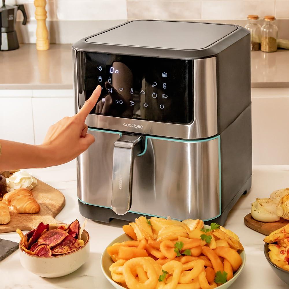 imageCecotec Friteuse sans Huile de 8 L Cecofry Supreme 8000 Air Fryer de 1800 W 10 Menus Technologie Perfect Cook Temprature Rglable 30C 200C Commande TactileAcier Inoxydable
