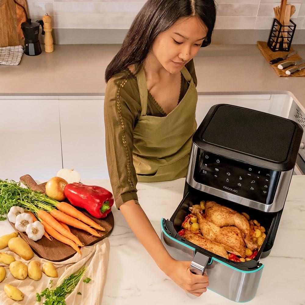 imageCecotec Friteuse sans Huile de 8 L Cecofry Supreme 8000 Air Fryer de 1800 W 10 Menus Technologie Perfect Cook Temprature Rglable 30C 200C Commande TactileAcier Inoxydable