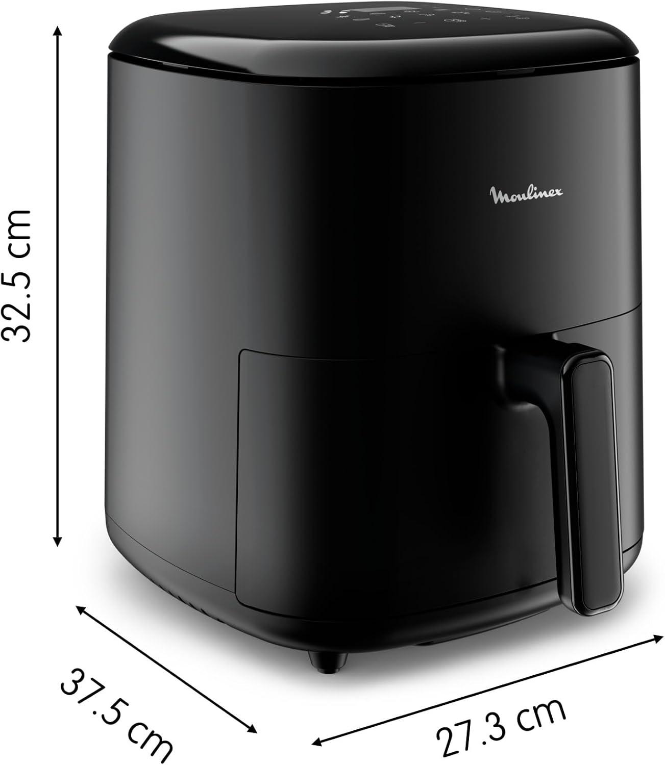 imageMoulinex Easy Fry Max Friteuse sans huile Capacit XL de 5 L Jusqu 6 personnes 10 programmes automatiques Ecran tactile digital Gain de temps et dnergie air fryer EZ245820Noir