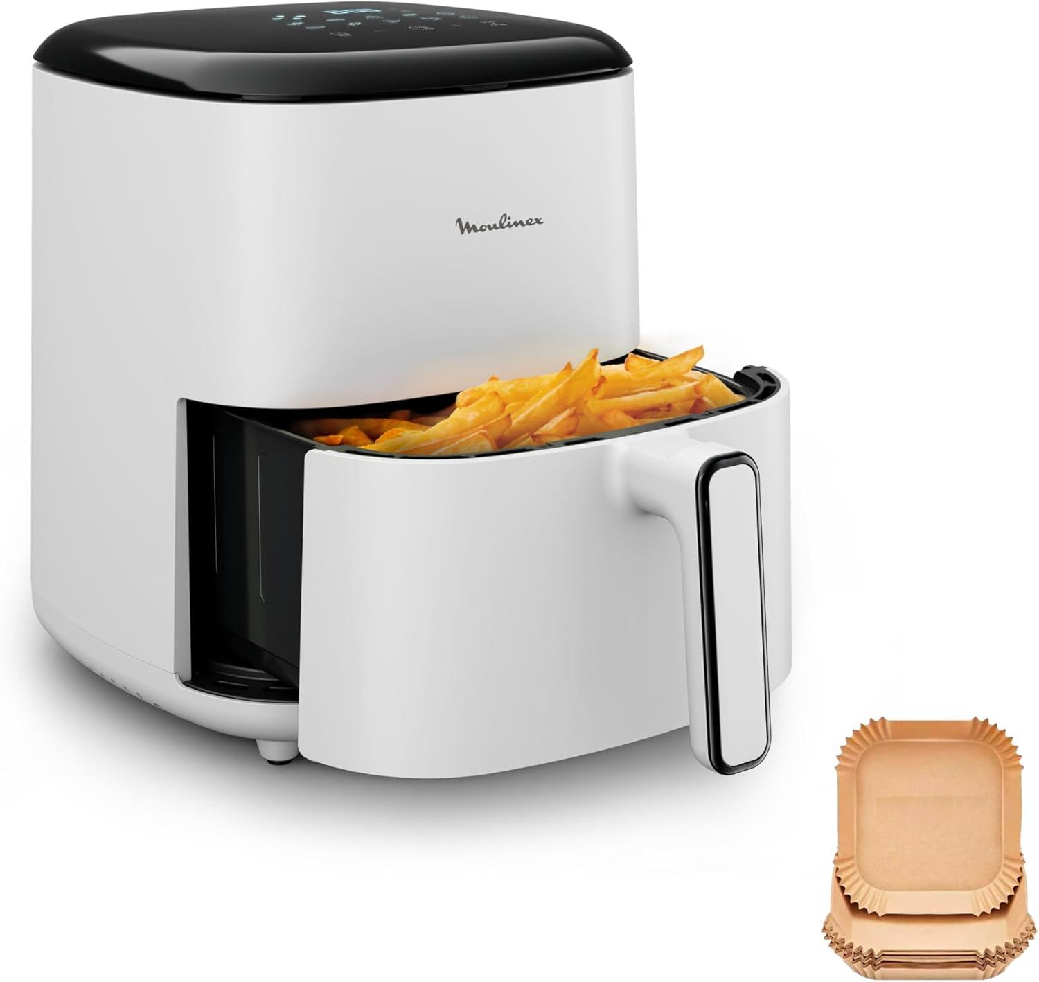 imageMoulinex Easy Fry Max Friteuse sans huile Capacit XL de 5 L Jusqu 6 personnes 10 programmes automatiques Ecran tactile digital Gain de temps et dnergie air fryer EZ245820Gris