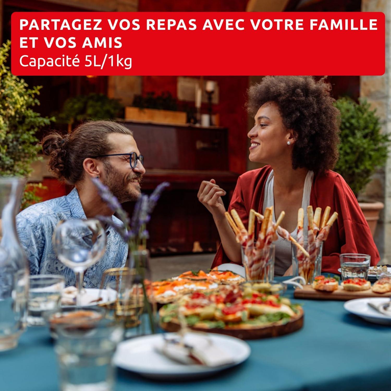 imageMoulinex Easy Fry Max Friteuse sans huile Capacit XL de 5 L Jusqu 6 personnes 10 programmes automatiques Ecran tactile digital Gain de temps et dnergie air fryer EZ245820Gris