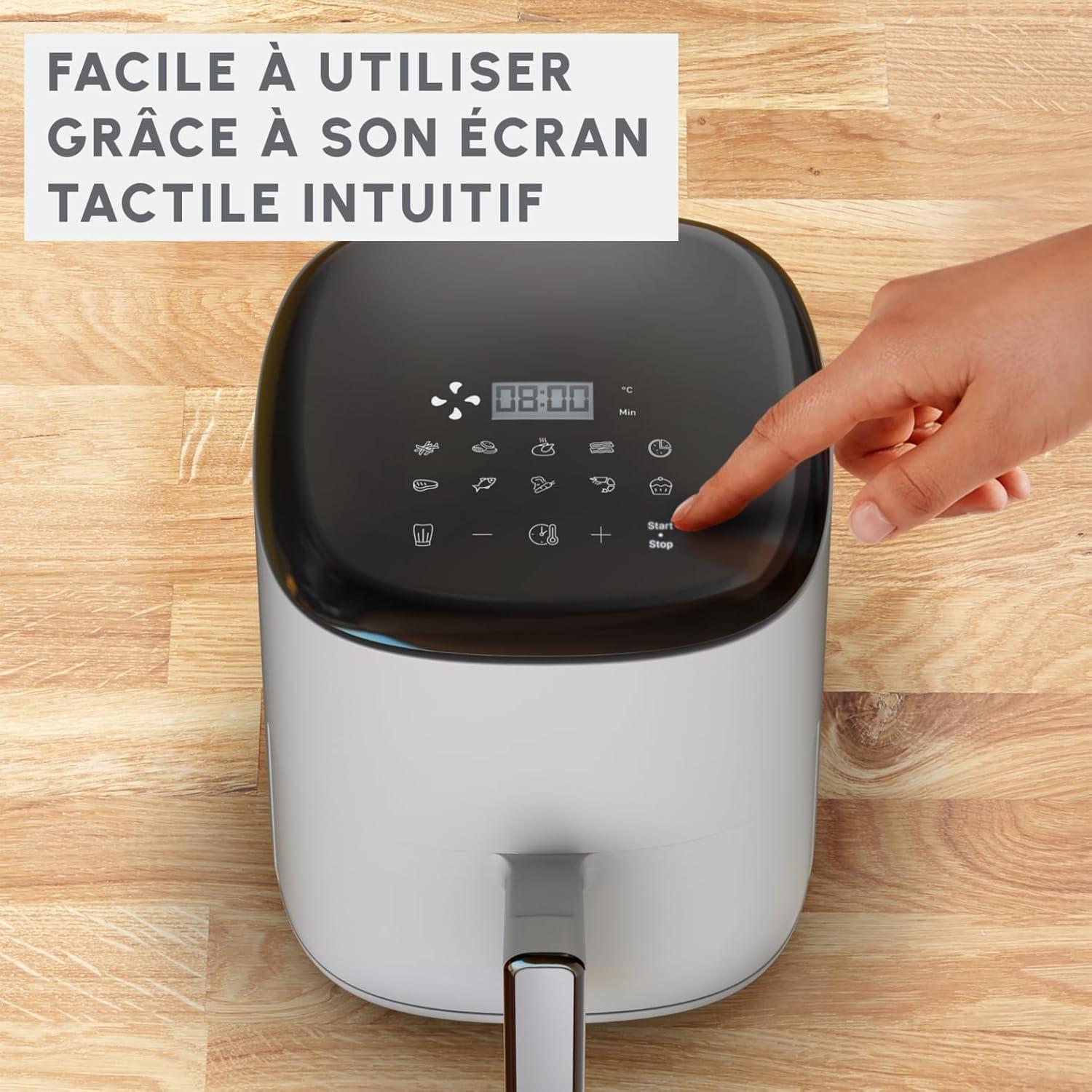 imageMoulinex Easy Fry Max Friteuse sans huile Capacit XL de 5 L Jusqu 6 personnes 10 programmes automatiques Ecran tactile digital Gain de temps et dnergie air fryer EZ245820Gris