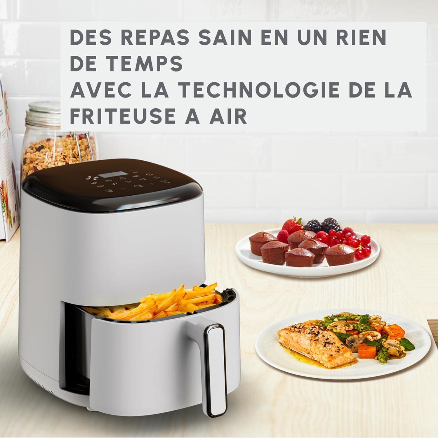 imageMoulinex Easy Fry Max Friteuse sans huile Capacit XL de 5 L Jusqu 6 personnes 10 programmes automatiques Ecran tactile digital Gain de temps et dnergie air fryer EZ245820Gris