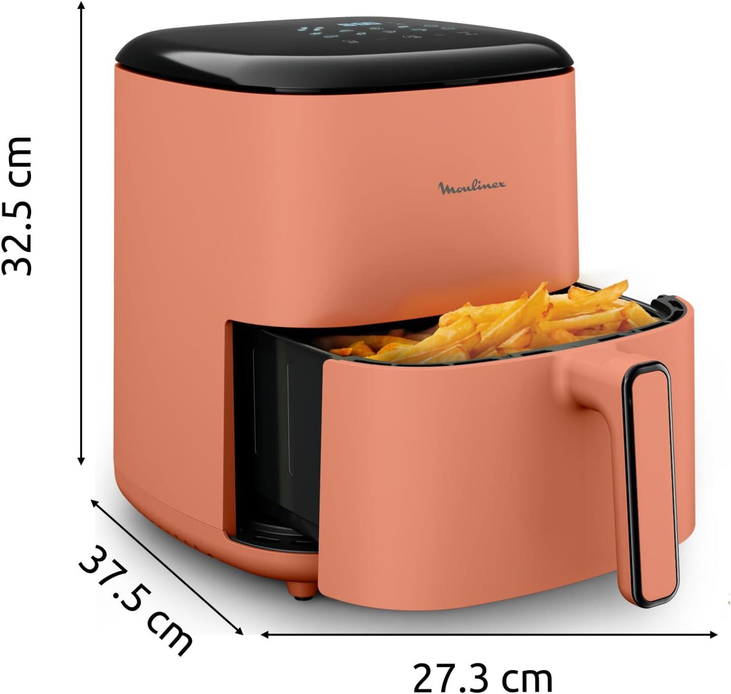 imageMoulinex Easy Fry Max Friteuse sans huile Capacit XL de 5 L Jusqu 6 personnes 10 programmes automatiques Ecran tactile digital Gain de temps et dnergie air fryer EZ245820Terracotta