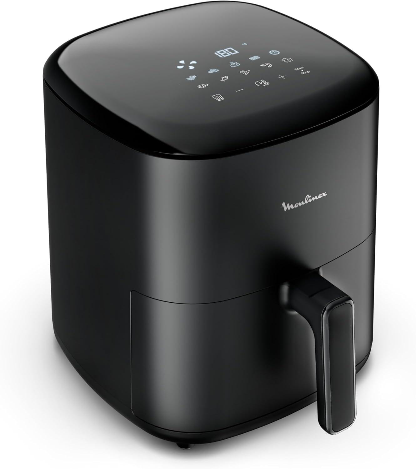 imageMoulinex Easy Fry Max Friteuse sans huile Capacit XL de 5 L Jusqu 6 personnes 10 programmes automatiques Ecran tactile digital Gain de temps et dnergie air fryer EZ245820Noir