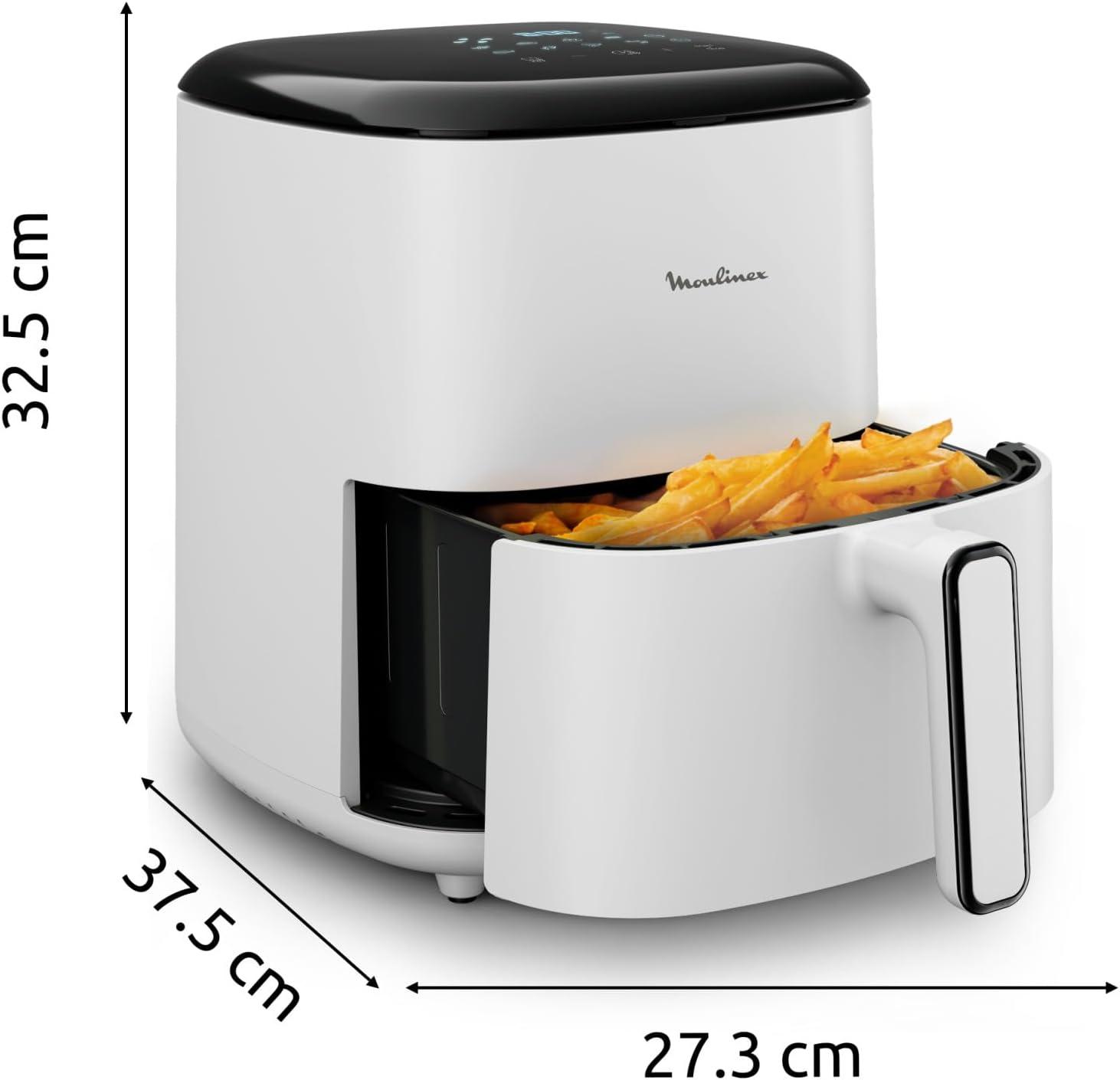 imageMoulinex Easy Fry Max Friteuse sans huile Capacit XL de 5 L Jusqu 6 personnes 10 programmes automatiques Ecran tactile digital Gain de temps et dnergie air fryer EZ245820Gris