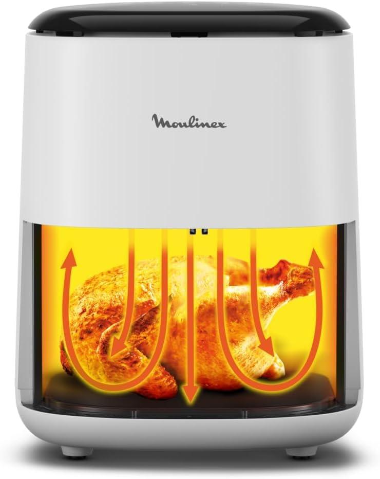imageMoulinex Easy Fry Max Friteuse sans huile Capacit XL de 5 L Jusqu 6 personnes 10 programmes automatiques Ecran tactile digital Gain de temps et dnergie air fryer EZ245820Gris