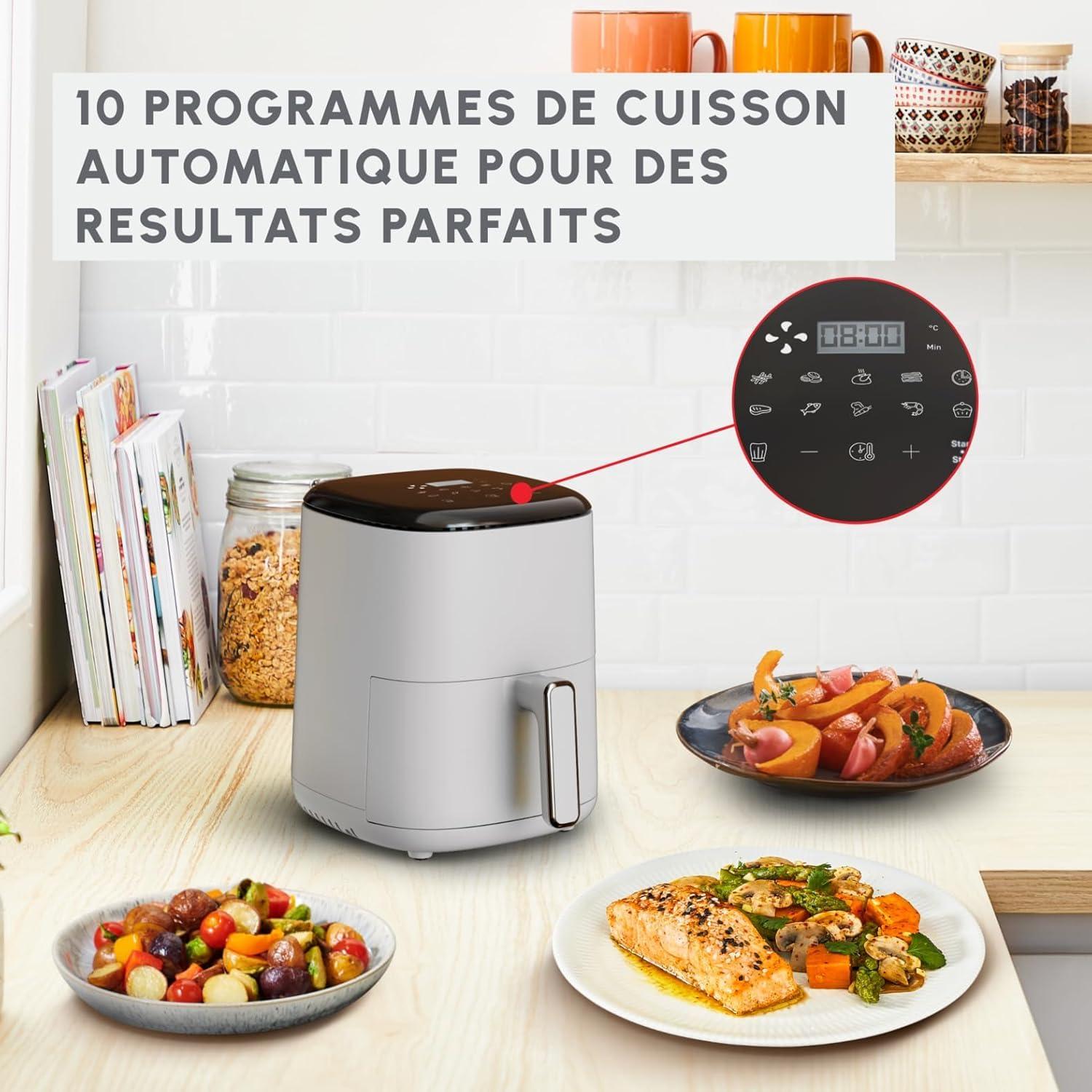 imageMoulinex Easy Fry Max Friteuse sans huile Capacit XL de 5 L Jusqu 6 personnes 10 programmes automatiques Ecran tactile digital Gain de temps et dnergie air fryer EZ245820Gris
