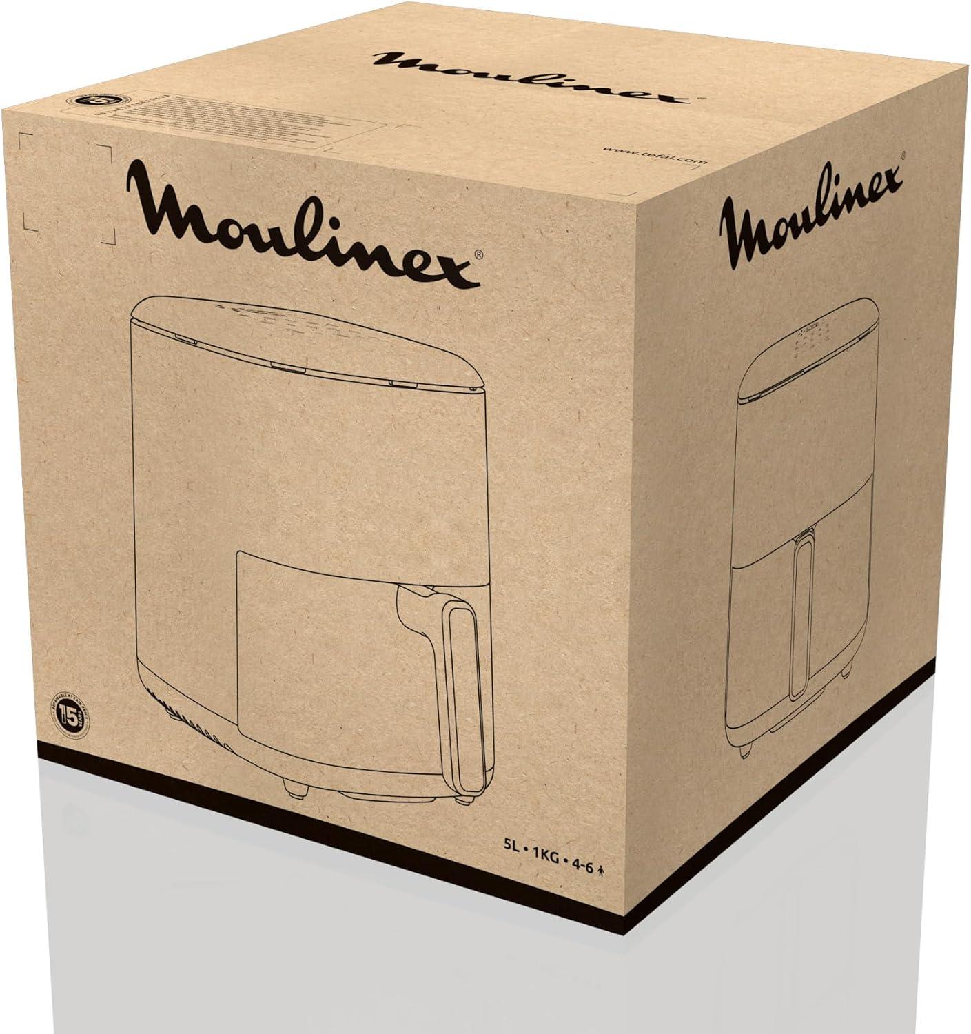 imageMoulinex Easy Fry Max Friteuse sans huile Capacit XL de 5 L Jusqu 6 personnes 10 programmes automatiques Ecran tactile digital Gain de temps et dnergie air fryer EZ245820Noir