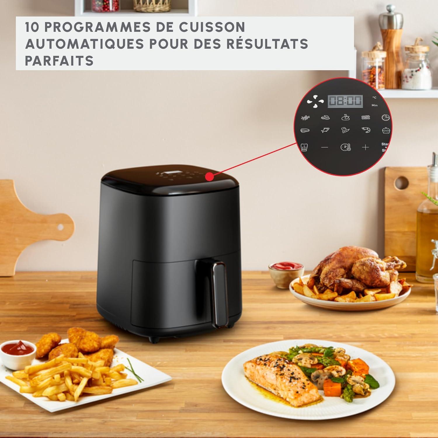imageMoulinex Easy Fry Max Friteuse sans huile Capacit XL de 5 L Jusqu 6 personnes 10 programmes automatiques Ecran tactile digital Gain de temps et dnergie air fryer EZ245820Noir
