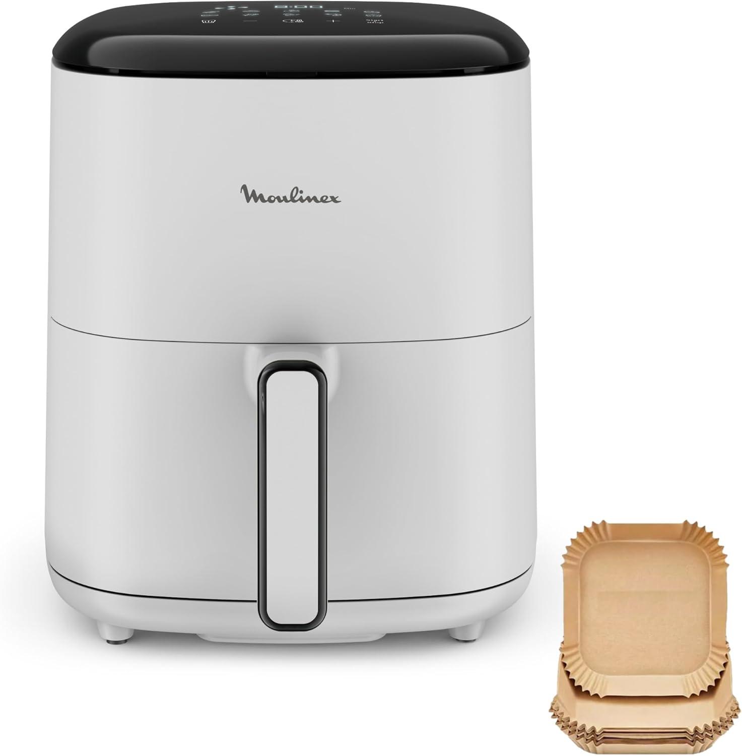 imageMoulinex Easy Fry Max Friteuse sans huile Capacit XL de 5 L Jusqu 6 personnes 10 programmes automatiques Ecran tactile digital Gain de temps et dnergie air fryer EZ245820Gris