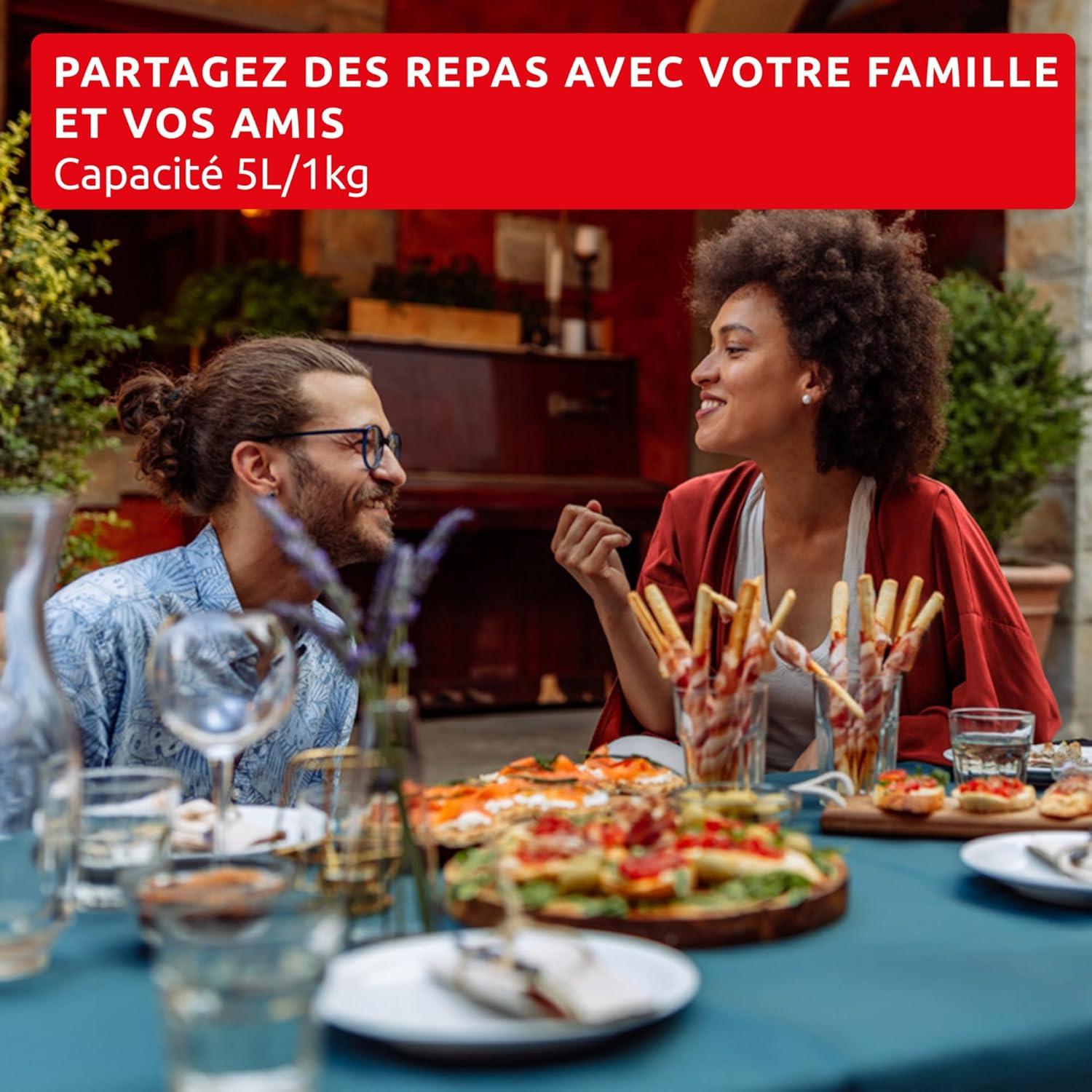 imageMoulinex Easy Fry Max Friteuse sans huile Capacit XL de 5 L Jusqu 6 personnes 10 programmes automatiques Ecran tactile digital Gain de temps et dnergie air fryer EZ245820Eucalyptus