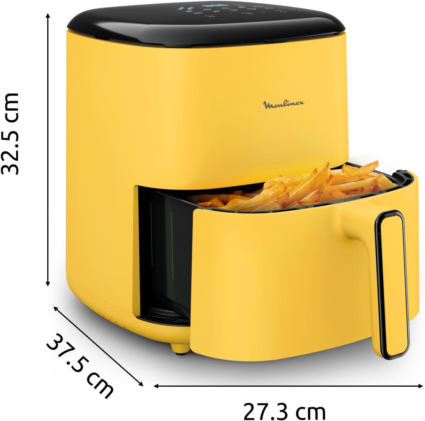 imageMoulinex Easy Fry Max Friteuse sans huile Capacit XL de 5 L Jusqu 6 personnes 10 programmes automatiques Ecran tactile digital Gain de temps et dnergie air fryer EZ245820Jaune