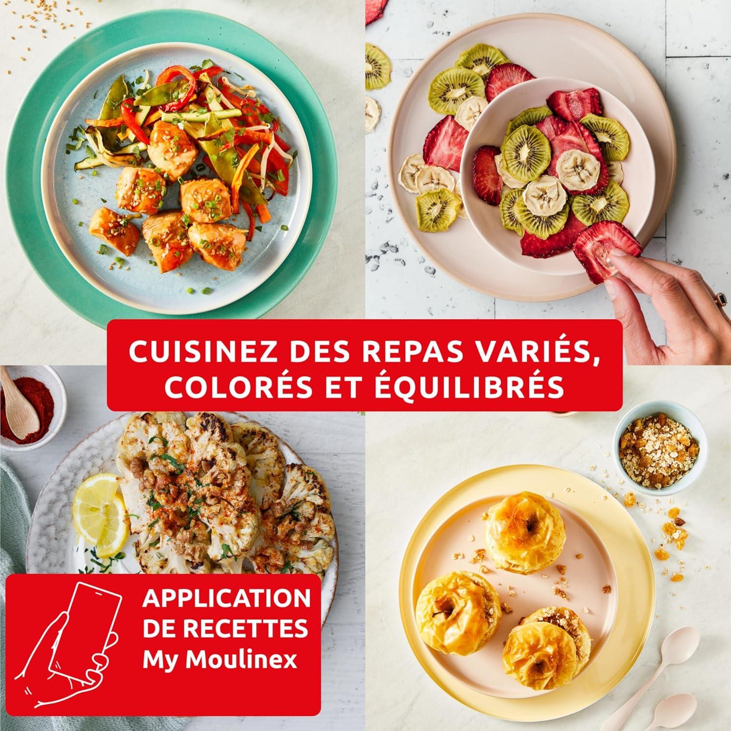 imageMoulinex Easy Fry Max Friteuse sans huile Capacit XL de 5 L Jusqu 6 personnes 10 programmes automatiques Ecran tactile digital Gain de temps et dnergie air fryer EZ245820Eucalyptus