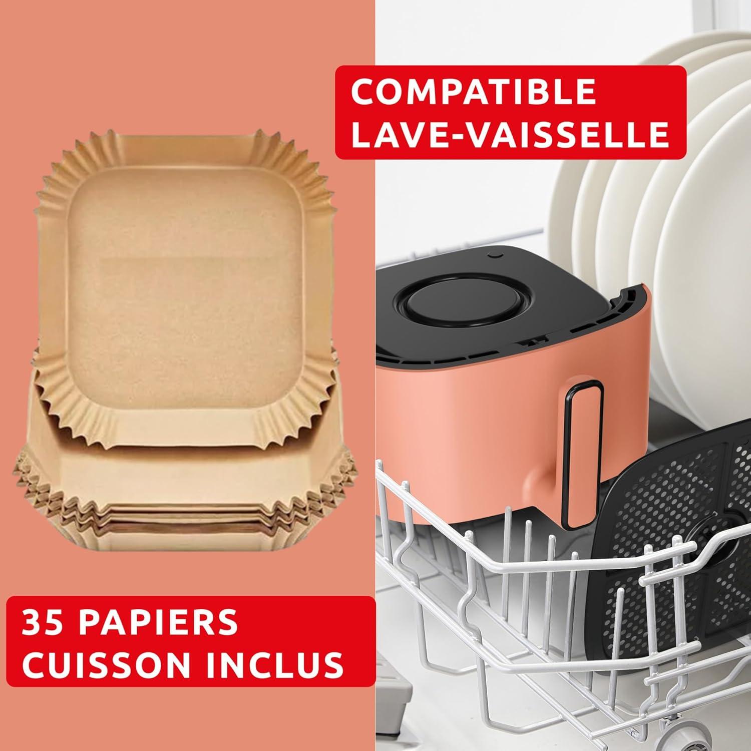 imageMoulinex Easy Fry Max Friteuse sans huile Capacit XL de 5 L Jusqu 6 personnes 10 programmes automatiques Ecran tactile digital Gain de temps et dnergie air fryer EZ245820Terracotta