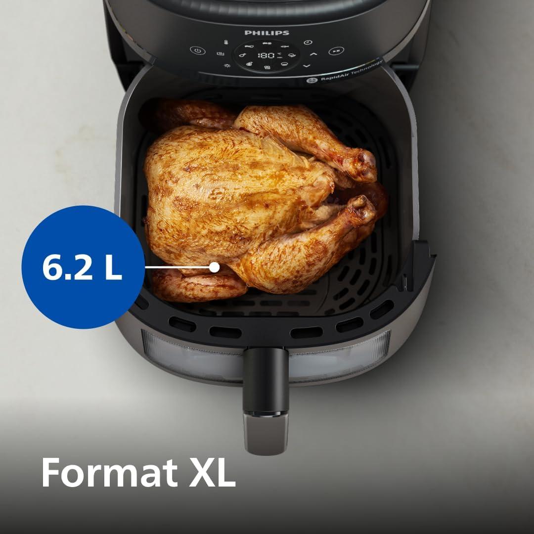 imagePHILIPS Airfryer srie 2000 42L 1500W Technologie RapidAir cran tactile digital 13 options de cuisson 9 fonctions prrgles Jusqu 90 de matires grasses en moins Noir NA2290062 litres 45 Personnes