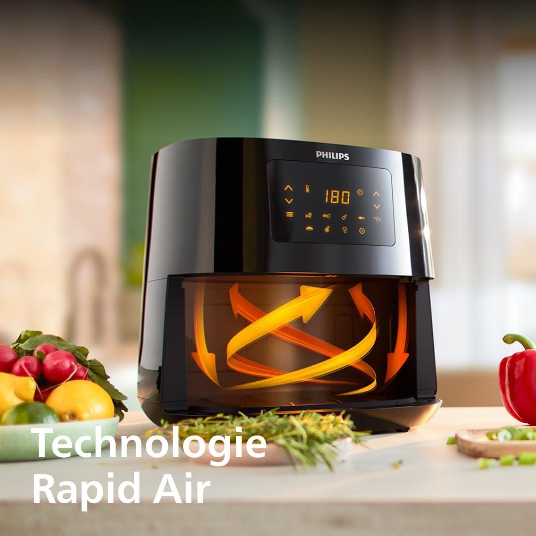 imagePHILIPS Airfryer srie 2000 42L 1500W Technologie RapidAir cran tactile digital 13 options de cuisson 9 fonctions prrgles Jusqu 90 de matires grasses en moins Noir NA2290062 litres 45 Personnes