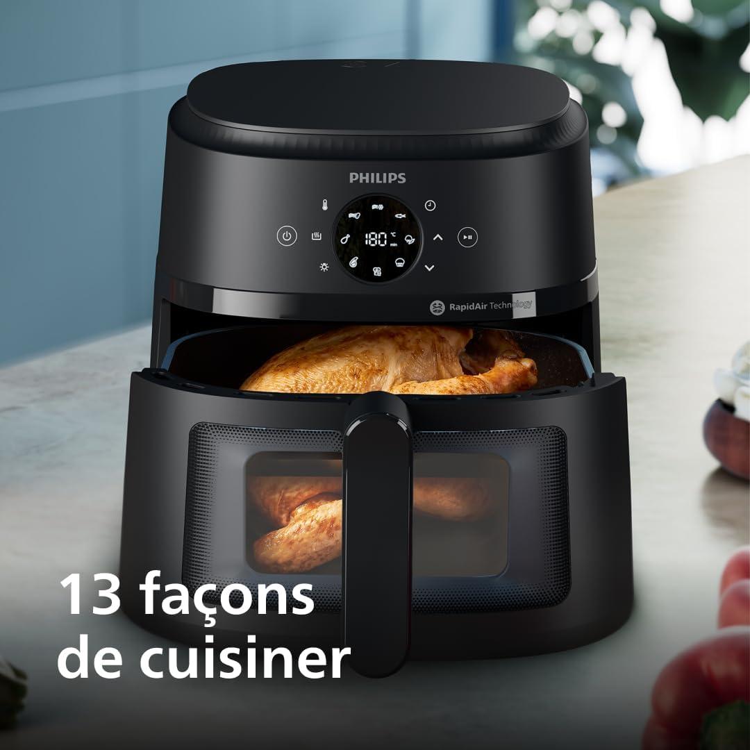 imagePHILIPS Airfryer srie 2000 42L 1500W Technologie RapidAir cran tactile digital 13 options de cuisson 9 fonctions prrgles Jusqu 90 de matires grasses en moins Noir NA2290062 litres 45 Personnes