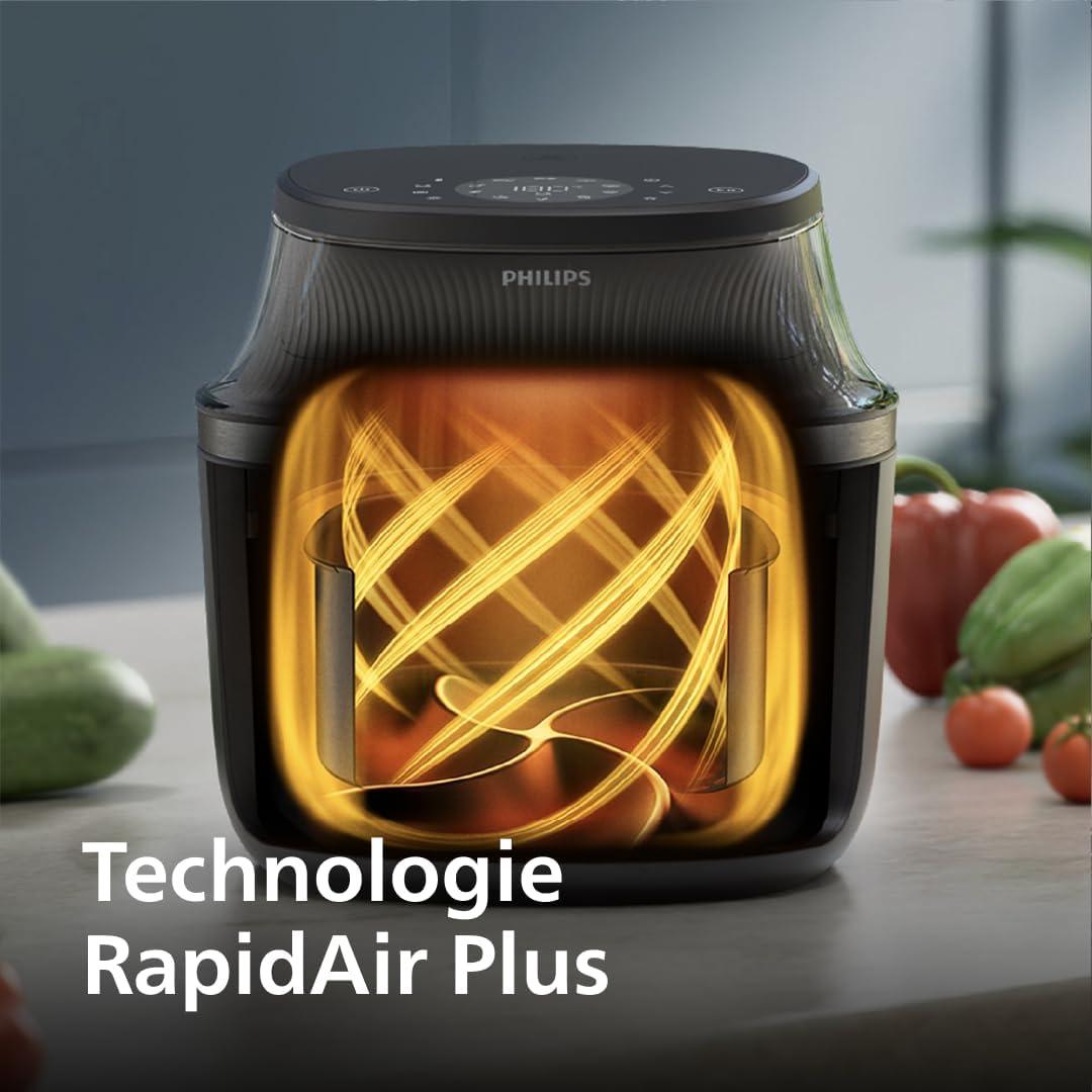 imagePHILIPS Airfryer srie 2000 42L 1500W Technologie RapidAir cran tactile digital 13 options de cuisson 9 fonctions prrgles Jusqu 90 de matires grasses en moins Noir NA2290072 litres 6 personnes