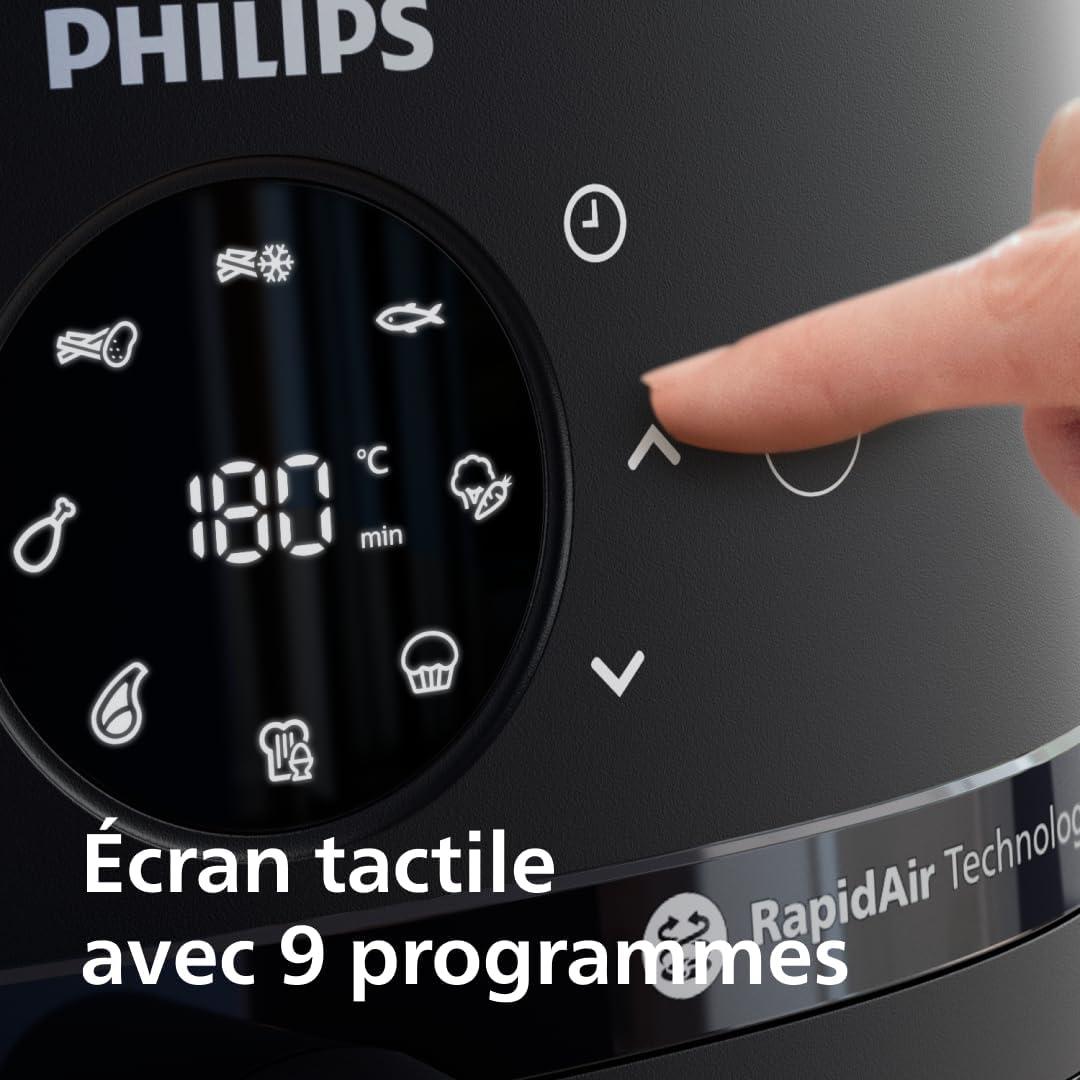 imagePHILIPS Airfryer srie 2000 42L 1500W Technologie RapidAir cran tactile digital 13 options de cuisson 9 fonctions prrgles Jusqu 90 de matires grasses en moins Noir NA2290062 litres 45 Personnes