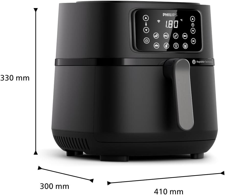 imagePHILIPS Airfryer srie 2000 42L 1500W Technologie RapidAir cran tactile digital 13 options de cuisson 9 fonctions prrgles Jusqu 90 de matires grasses en moins Noir NA2290072 litres 6 personnes