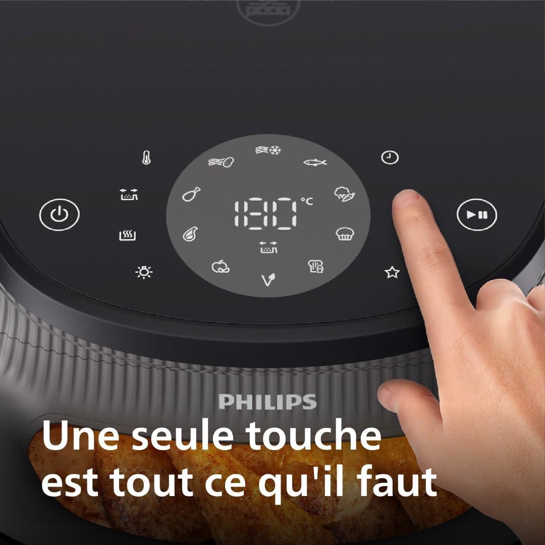 imagePHILIPS Airfryer srie 2000 42L 1500W Technologie RapidAir cran tactile digital 13 options de cuisson 9 fonctions prrgles Jusqu 90 de matires grasses en moins Noir NA2290072 litres 6 personnes