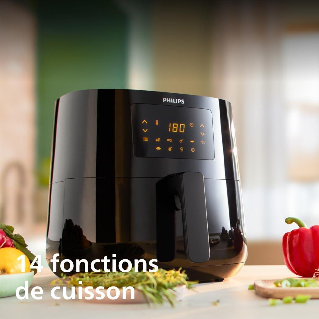 imagePHILIPS Airfryer srie 2000 42L 1500W Technologie RapidAir cran tactile digital 13 options de cuisson 9 fonctions prrgles Jusqu 90 de matires grasses en moins Noir NA2290062 litres 45 Personnes