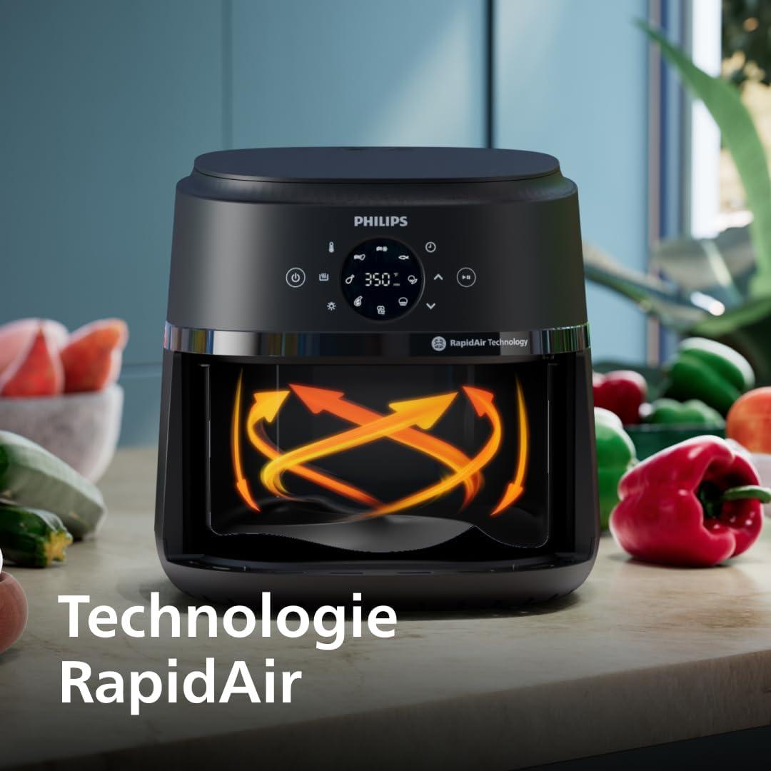 imagePHILIPS Airfryer srie 2000 42L 1500W Technologie RapidAir cran tactile digital 13 options de cuisson 9 fonctions prrgles Jusqu 90 de matires grasses en moins Noir NA2290062 litres 45 Personnes