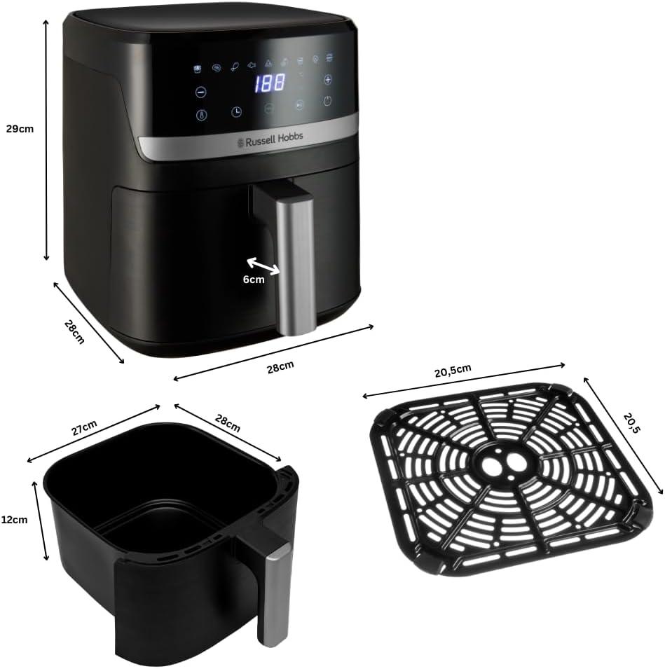 imageRussell Hobbs Air fryer XXL 8l Multicuiseur 7en1 10 programmes Friteuse sans huile avec Rapid Air cuit grille rtit ampamp plus tactile contrle de temprature lavevaisselle Airfryer 2717056Air fryer 5 5 L