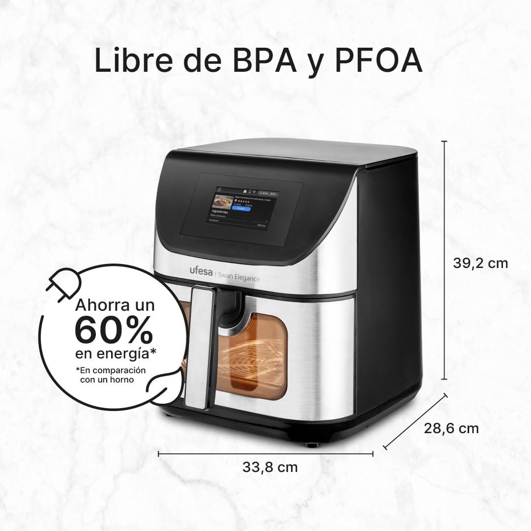 imageUfesa Jaguar Friteuse lectrique Air 35 L 8 Programmes 1200 W Ecran Tactile Minuterie Temprature 80C 200C Sans BPA ni PFOA Cuve et Plateau Antiadhsif Exclusivit AmazonBlack