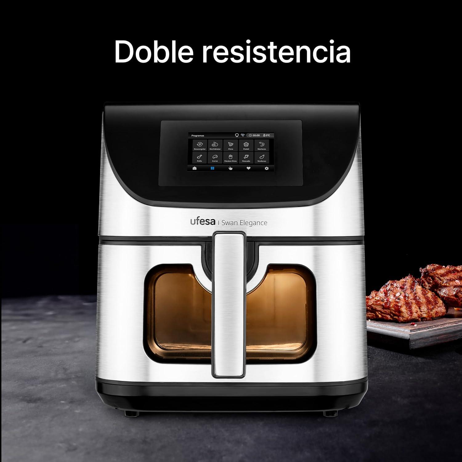 imageUfesa Jaguar Friteuse lectrique Air 35 L 8 Programmes 1200 W Ecran Tactile Minuterie Temprature 80C 200C Sans BPA ni PFOA Cuve et Plateau Antiadhsif Exclusivit AmazonBlack