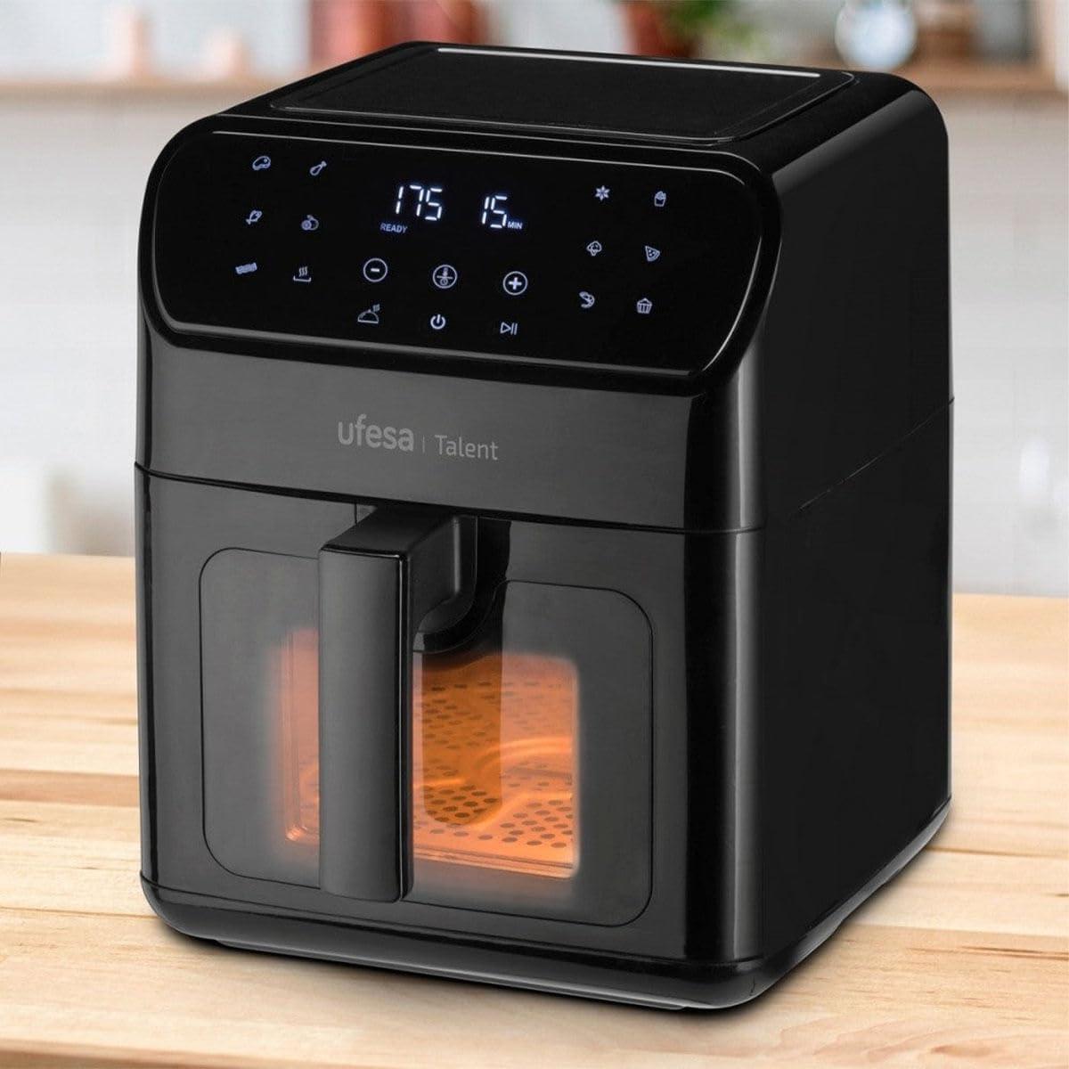 imageUfesa Jaguar Friteuse lectrique Air 35 L 8 Programmes 1200 W Ecran Tactile Minuterie Temprature 80C 200C Sans BPA ni PFOA Cuve et Plateau Antiadhsif Exclusivit AmazonBlack