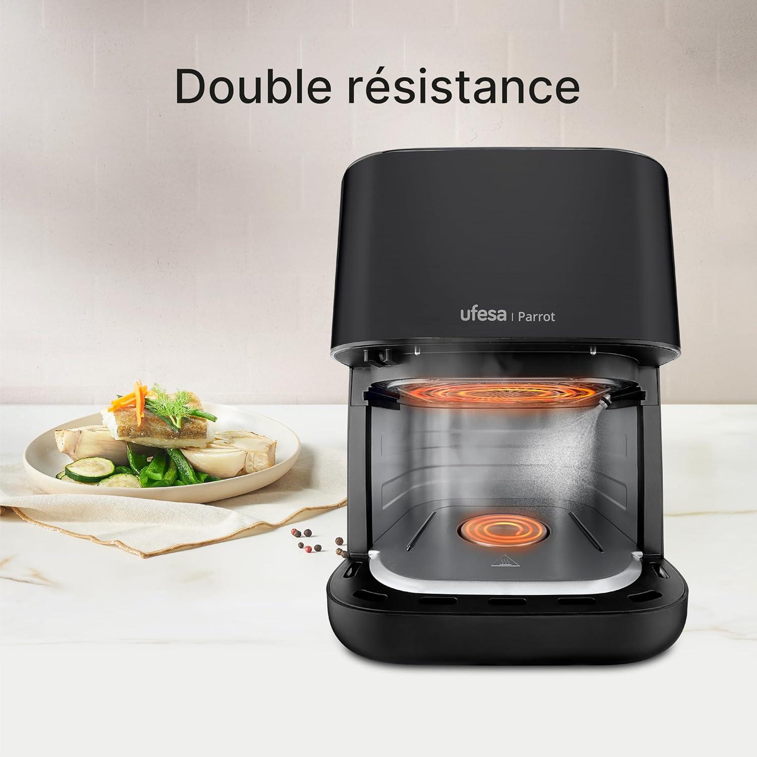 imageUfesa Jaguar Friteuse lectrique Air 35 L 8 Programmes 1200 W Ecran Tactile Minuterie Temprature 80C 200C Sans BPA ni PFOA Cuve et Plateau Antiadhsif Exclusivit AmazonBlack