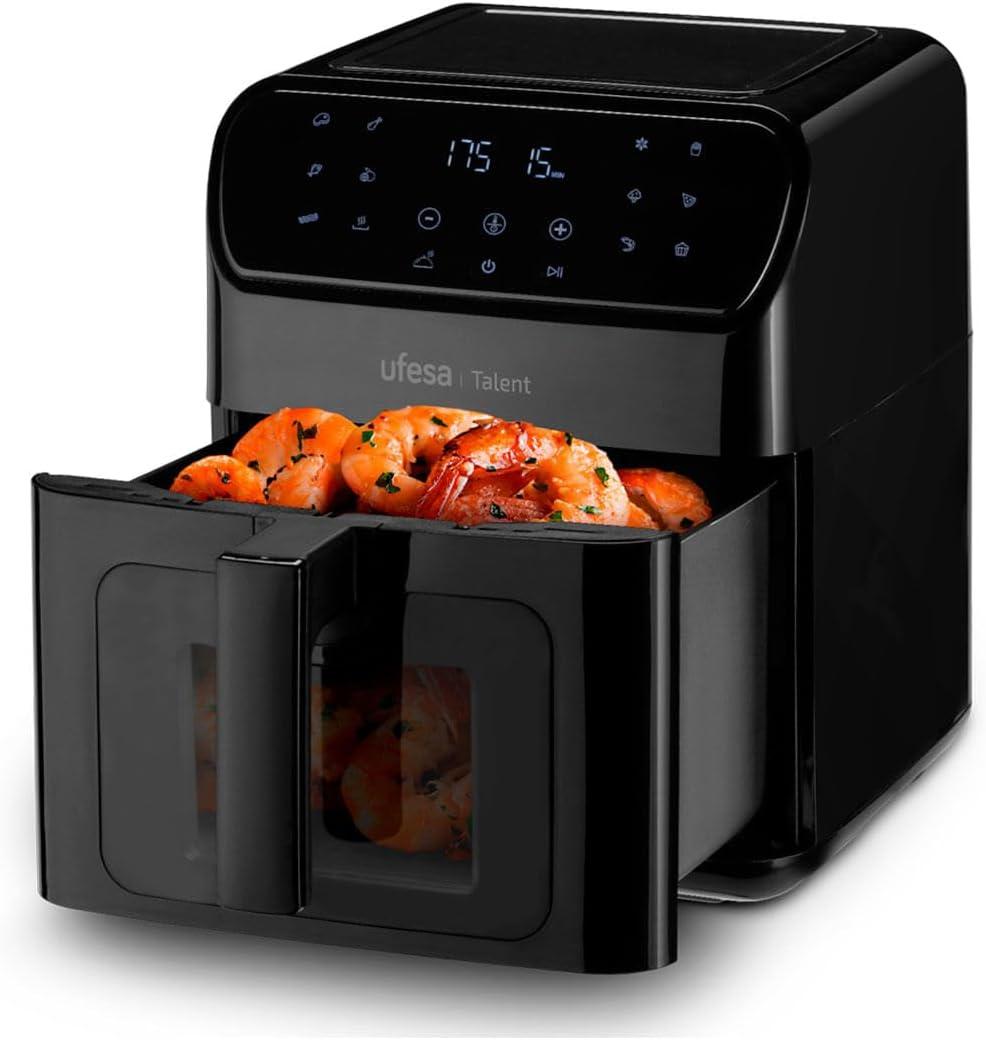 imageUfesa Jaguar Friteuse lectrique Air 35 L 8 Programmes 1200 W Ecran Tactile Minuterie Temprature 80C 200C Sans BPA ni PFOA Cuve et Plateau Antiadhsif Exclusivit AmazonBlack