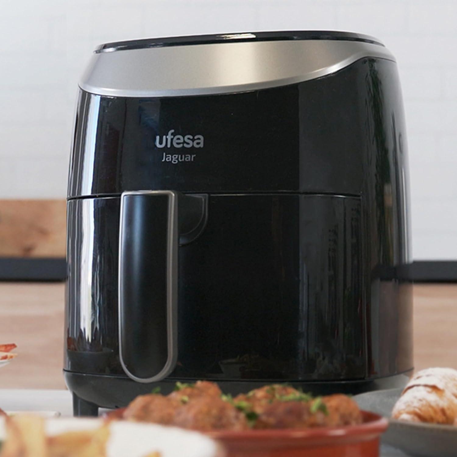 imageUfesa Jaguar Friteuse lectrique Air 35 L 8 Programmes 1200 W Ecran Tactile Minuterie Temprature 80C 200C Sans BPA ni PFOA Cuve et Plateau Antiadhsif Exclusivit AmazonBlack