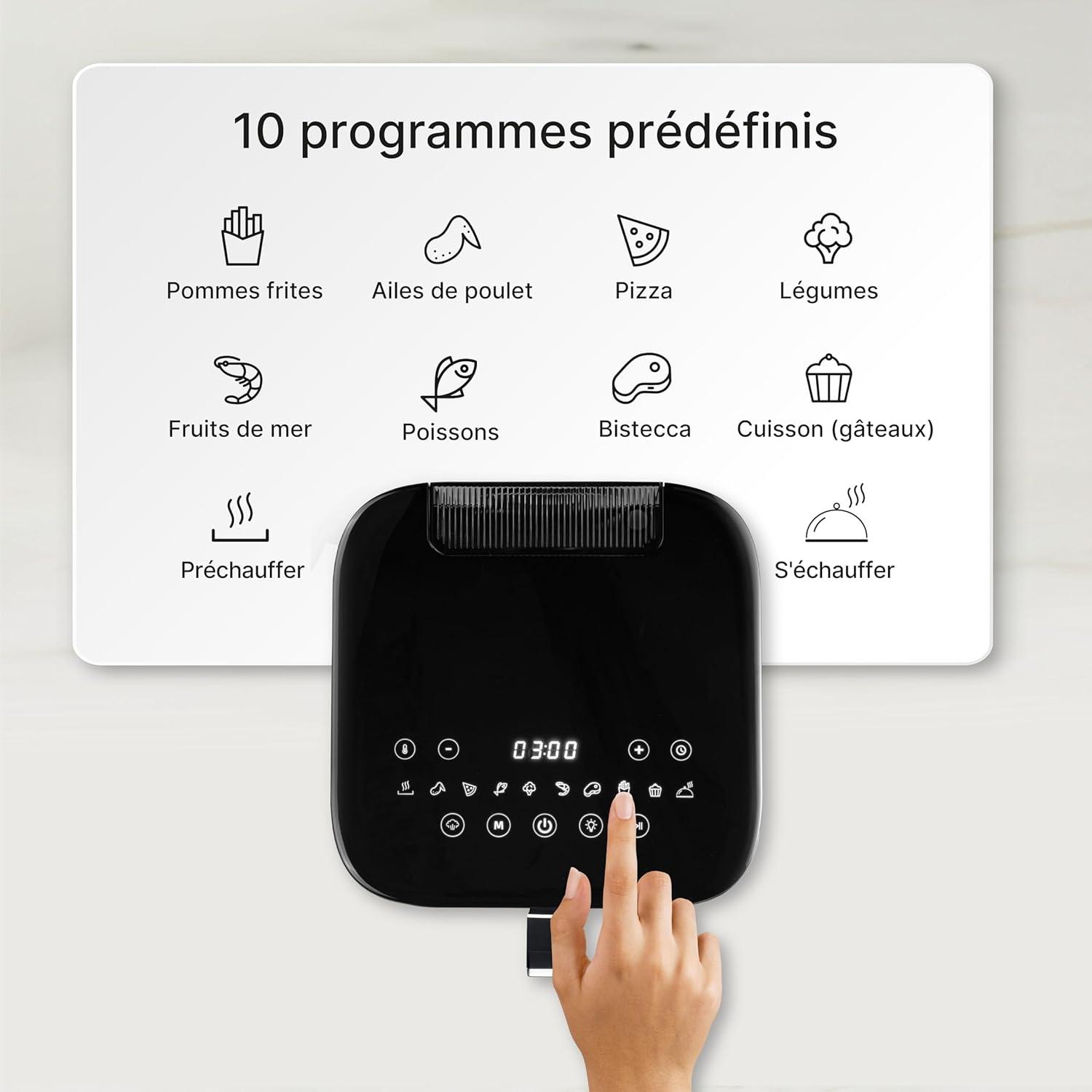 imageUfesa Jaguar Friteuse lectrique Air 35 L 8 Programmes 1200 W Ecran Tactile Minuterie Temprature 80C 200C Sans BPA ni PFOA Cuve et Plateau Antiadhsif Exclusivit AmazonBlack