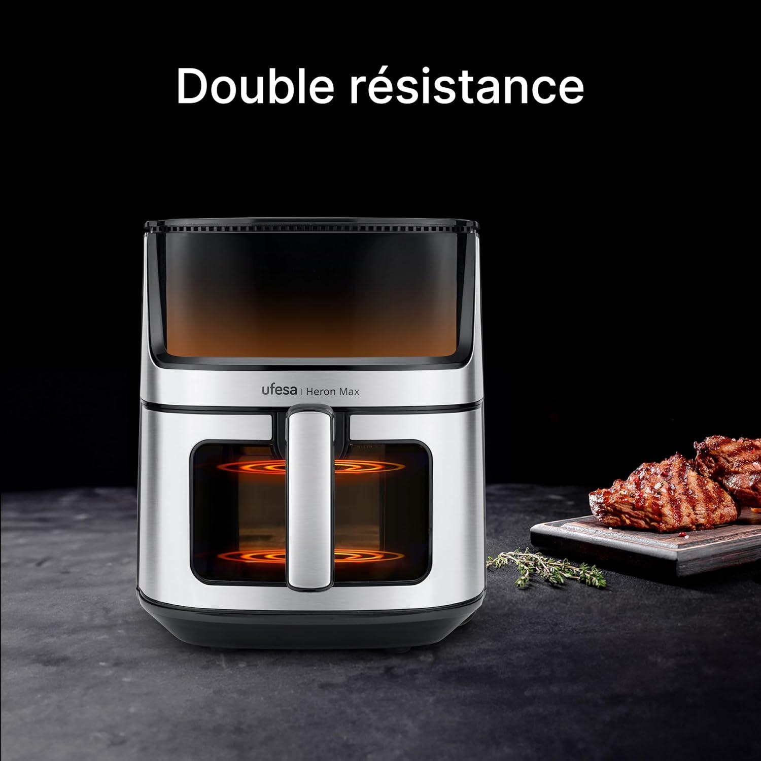 imageUfesa Jaguar Friteuse lectrique Air 35 L 8 Programmes 1200 W Ecran Tactile Minuterie Temprature 80C 200C Sans BPA ni PFOA Cuve et Plateau Antiadhsif Exclusivit AmazonBlack