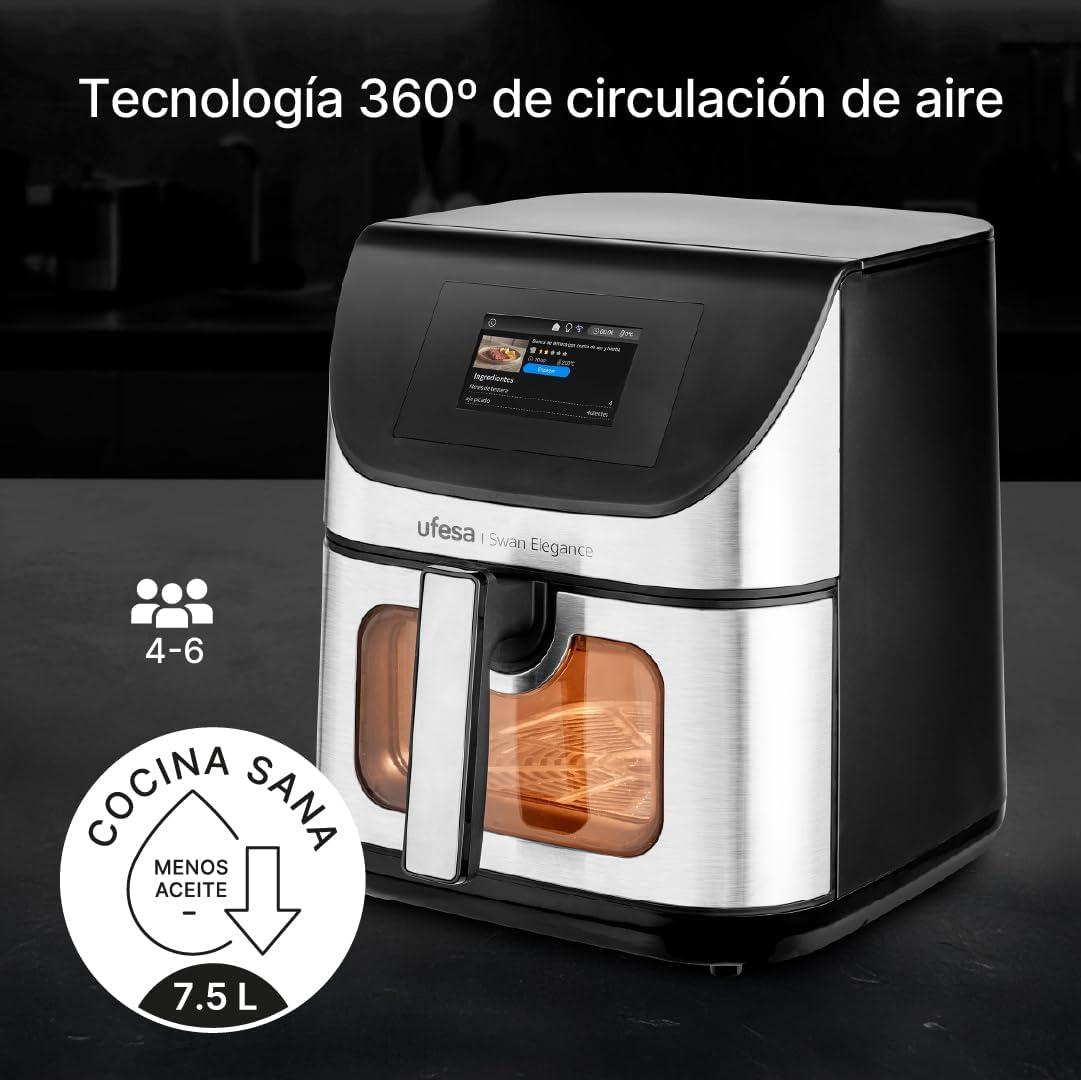 imageUfesa Jaguar Friteuse lectrique Air 35 L 8 Programmes 1200 W Ecran Tactile Minuterie Temprature 80C 200C Sans BPA ni PFOA Cuve et Plateau Antiadhsif Exclusivit AmazonBlack