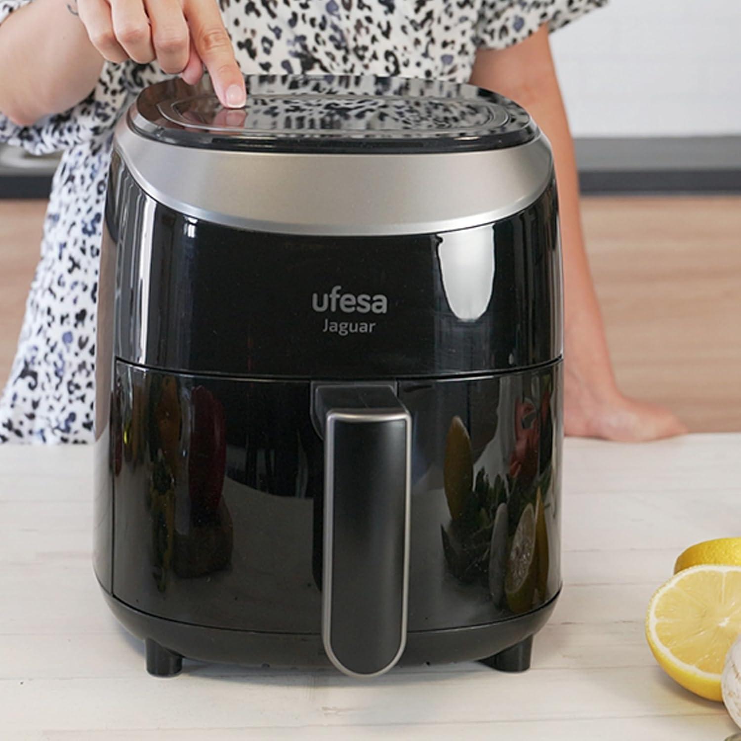 imageUfesa Jaguar Friteuse lectrique Air 35 L 8 Programmes 1200 W Ecran Tactile Minuterie Temprature 80C 200C Sans BPA ni PFOA Cuve et Plateau Antiadhsif Exclusivit AmazonBlack