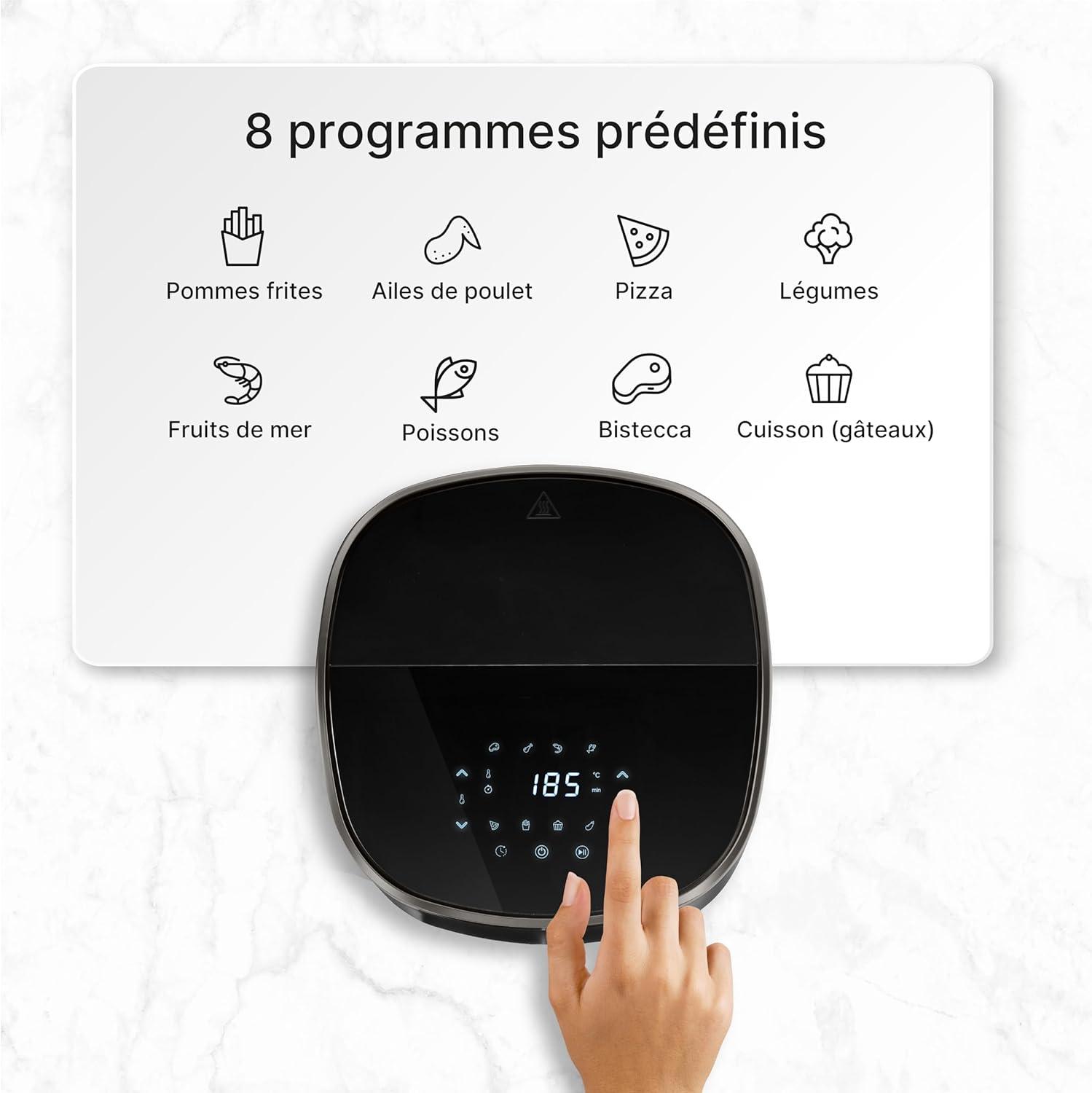 imageUfesa Jaguar Friteuse lectrique Air 35 L 8 Programmes 1200 W Ecran Tactile Minuterie Temprature 80C 200C Sans BPA ni PFOA Cuve et Plateau Antiadhsif Exclusivit AmazonBlack