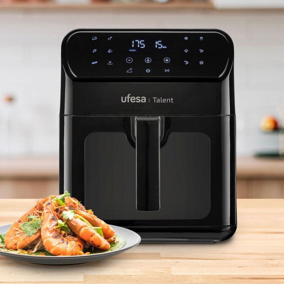 imageUfesa Jaguar Friteuse lectrique Air 35 L 8 Programmes 1200 W Ecran Tactile Minuterie Temprature 80C 200C Sans BPA ni PFOA Cuve et Plateau Antiadhsif Exclusivit AmazonBlack